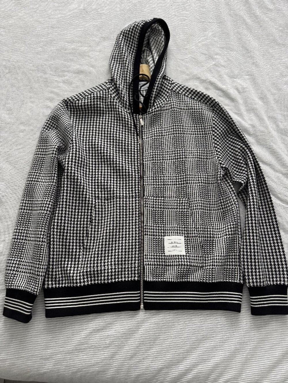 Thom Browne Checked Zip-Up Hoodie Jacket Size 2